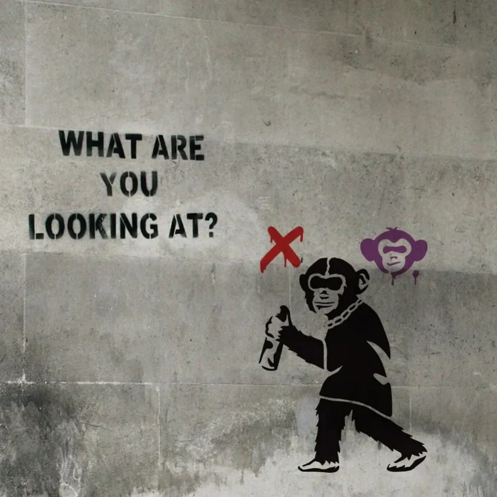 バンクシー　チンパンジー 楽天市場】Laugh now バンクシー 今は笑え サル チンパンジー アート