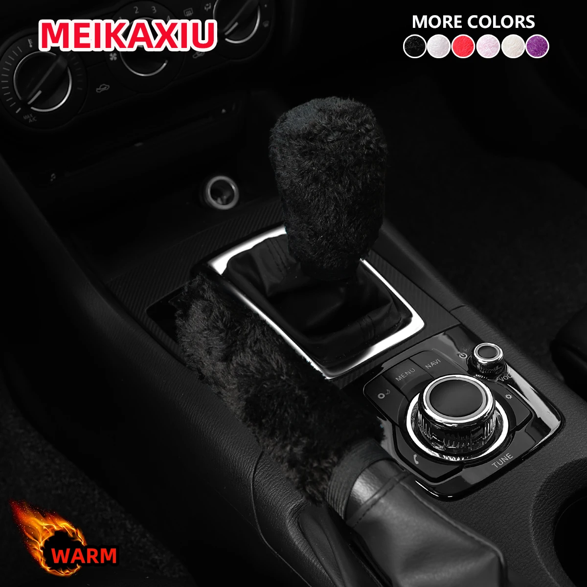 Winter Short Plush Hand Warm Anti-Freeze Car Handbrake Cover Set 2 pieces car interior supplies manual transmission hand brake cover