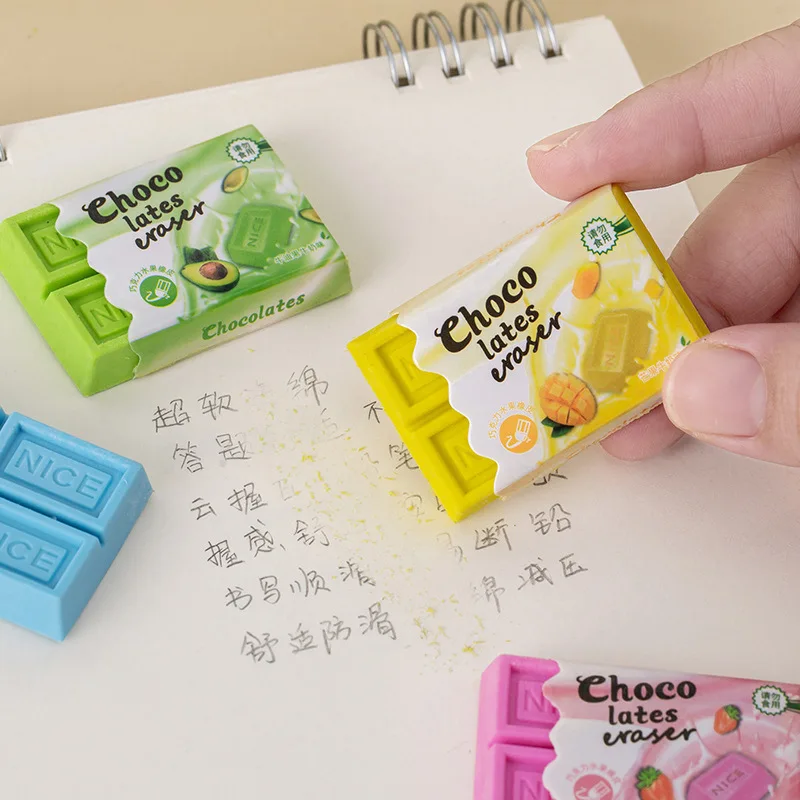 1 Piece Lytwtw's Cute Kawaii Candy Color Rubber Fun Creative Chocolate Eraser Novelty Stationery Office School Supplies 4