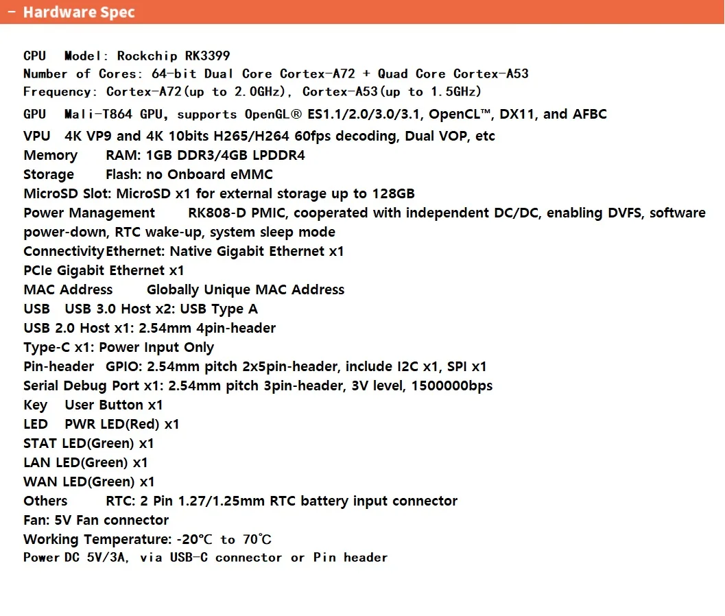 NanoPi R4S Kit & Combo 4G LPDDR4 RAM, Rockchip RK3399, Dual Cortex-A72+Quad Cortex-A53, Mali-T864 GPU, 2xGigabit LAN, OpenWRT, Debian Single Board Computer
