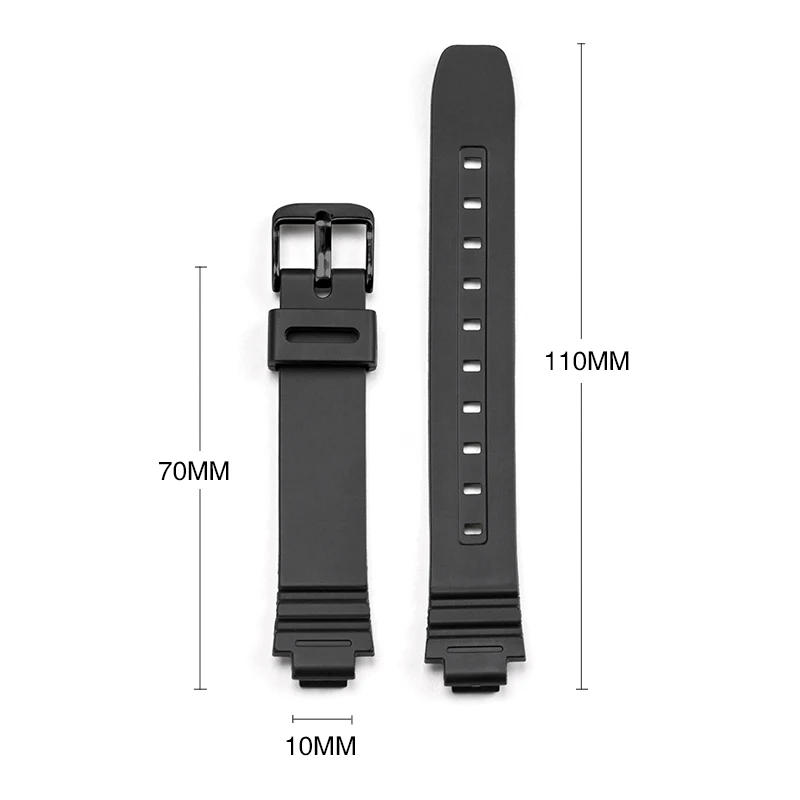 Black Waterproof Resin Strap for Women's Sports Watch - Premium Replacement Accessory