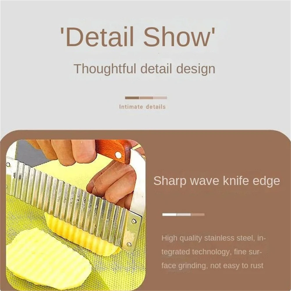 1/2PCS,Multifunctional Wolf Tooth Potato Knife Yams Slicing Flower Knife Kitchen Cutting Potatoes Wave Kitchen Tools