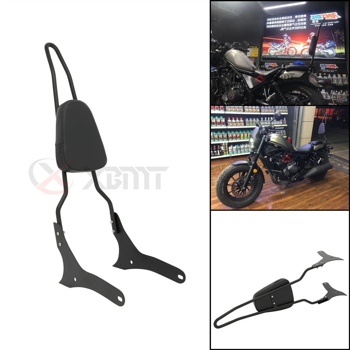 

Motorcycle Passenger Detachable Sissy Bar Backrest For Honda Rebel CMX 300 500 CMX300 CMX500 2017 2018 2019 2020 2021 2022 2023