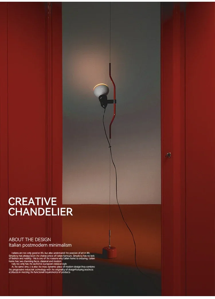 Description Picture 2 of itemItalian Parentesi Pendant Lamp for Bedroom Bedside Lamp Living Room Ceiling to Floor Suspension Pendant Light