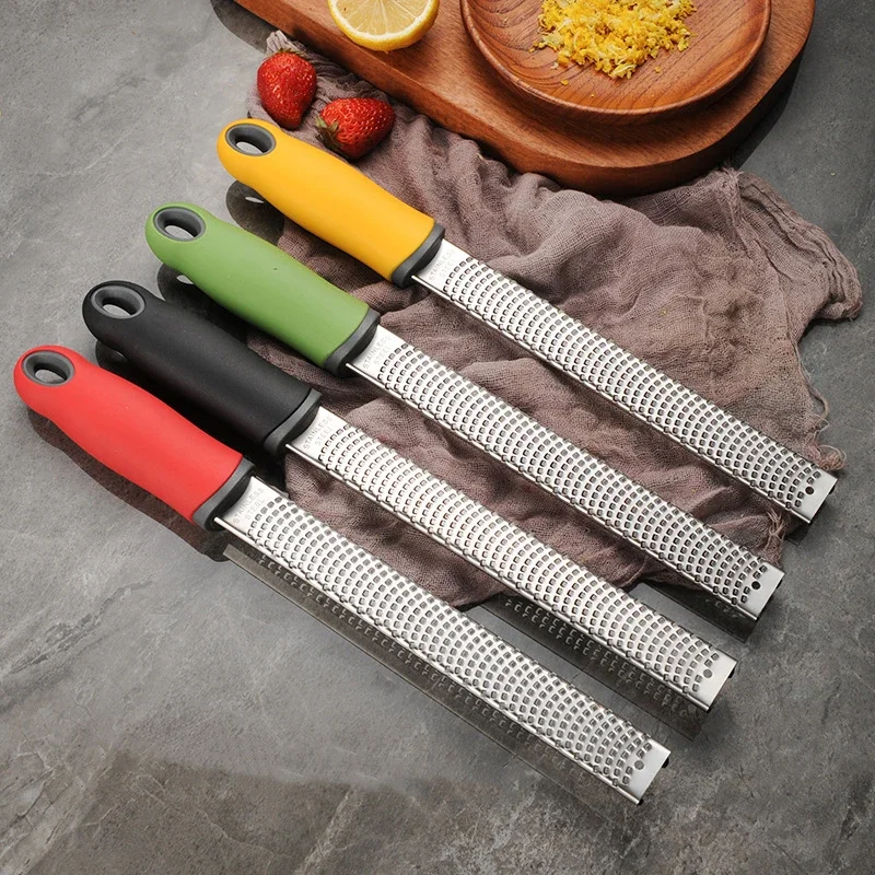Description Picture 3 of itemStainless Steel Cheese Grater & Lemon Zester with Protect Cover Chocolate Fruit Grater Slicer Four Colors Optional Kitchen Tool