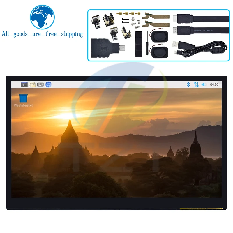 

Модуль ЖК-дисплея TZT 10,1 дюйма, совместимый с HDMI, емкостный сенсорный экран 10,1 дюйма 1024X60 0 IPS HD для Raspberry Pi B 3B +/4B