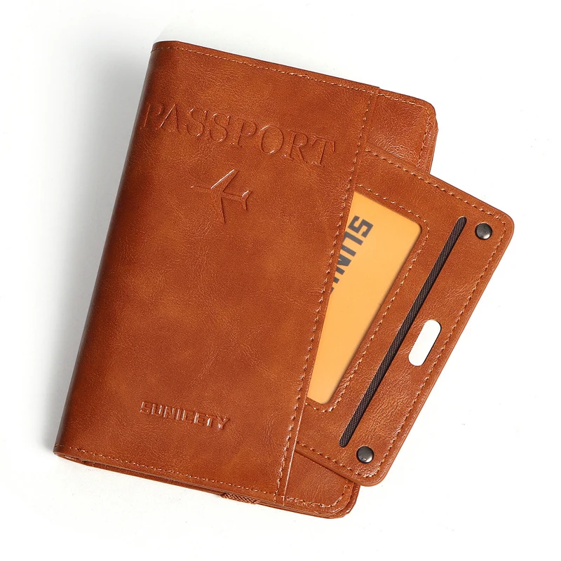 Высококачественный многофункциональный кошелек для паспорта с защитой от RFID, мужские и женские дорожные аксессуары, Кожаная Обложка для паспорта, держатель для удостоверения личности и кредитных карт