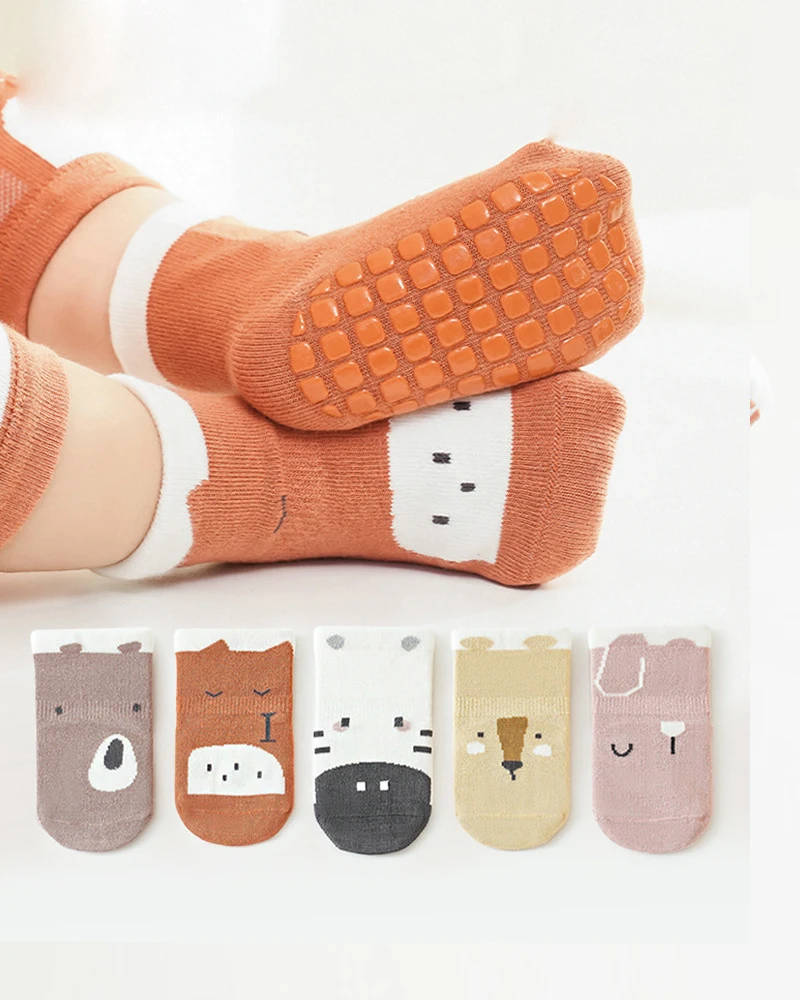 

Spring 5Pairs/Lot Baby Non Slip Floor Socks Cotton Kids Cartoon Socks For Toddler Boys Girls Indoor Anti Slip Casual Socks
