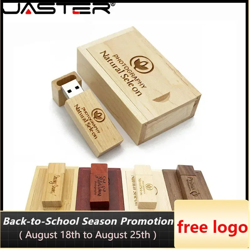 Photography Wooden + Box USB Flash Drive usb flash drive flash drive Memory Stick Pendrive 64GB 16GB 32GB 8GB 4GB Wedding Gifts 1PCS JASTER