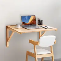 Wall Mounted Folding Table, Wall Mounted Drop Leaf Tables, Solid Wood Floating Desk for Dining, Laundry Room, Office 2