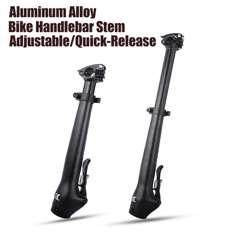 Bike Handlebar Stem Aluminum Alloy Quick-Release Adjustable 25.4 Bicycle Handlebar Stem Riser for Folding Bike