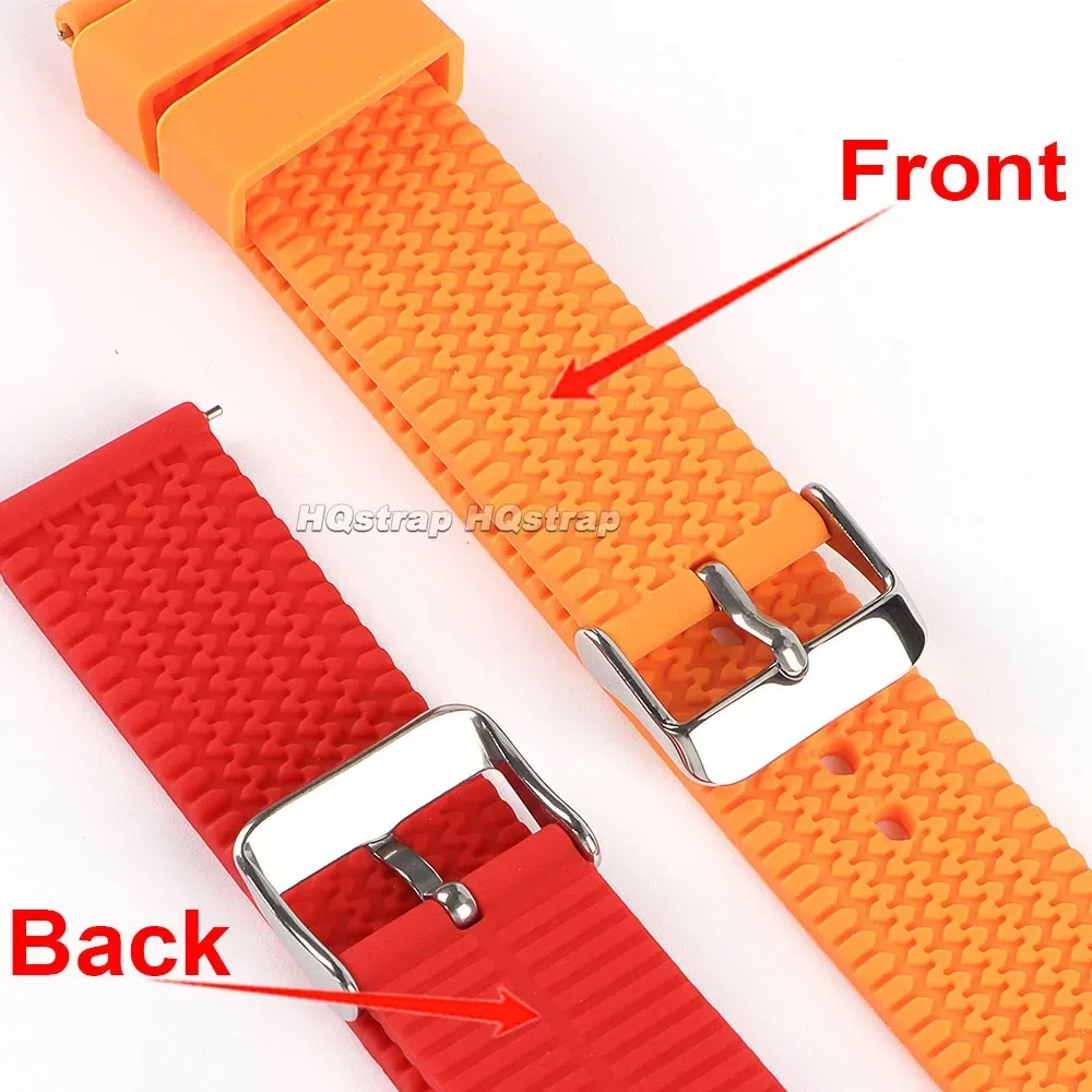 Sporty Waterproof Silicone Watch Strap – Quick Release Rubber Wristband in Multiple Sizes