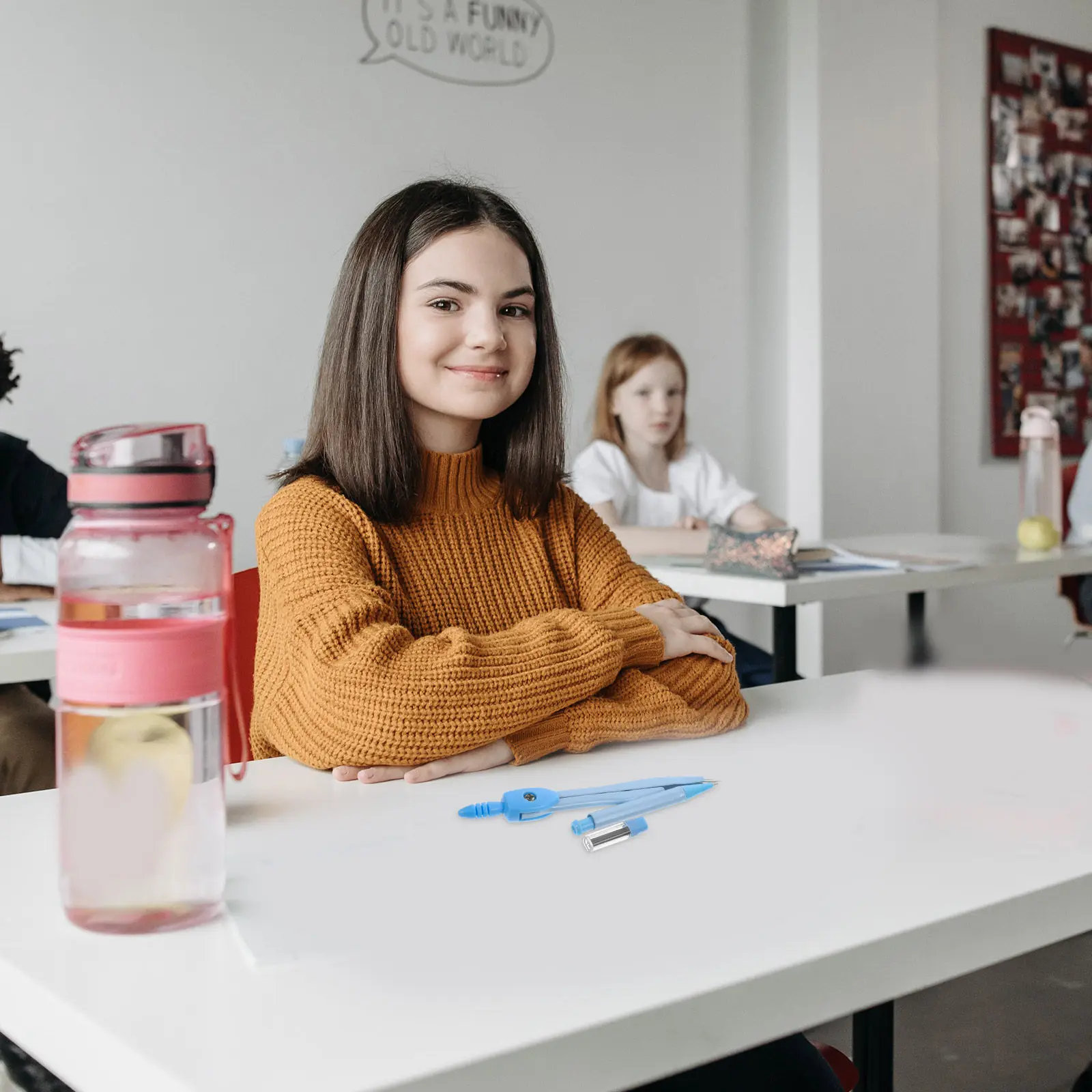 1세트 휴대용 수학용 컴퍼스 학생, 예술가, 교사, 학교 문구용 금속 제도 도면 도구