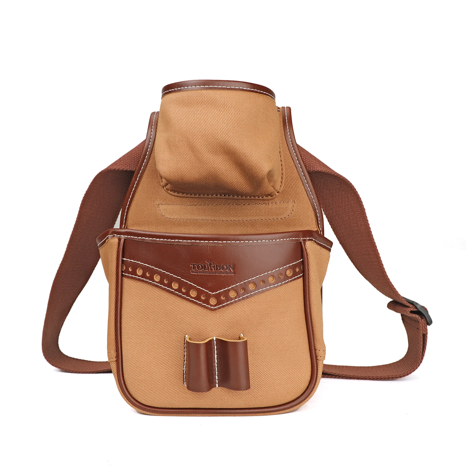 

Tourbon Hunting Accessories Canvas Tactical Shotgun Cartridges Waist Bag Leather Shells Ammo Bullet Storage Pouch with Belt