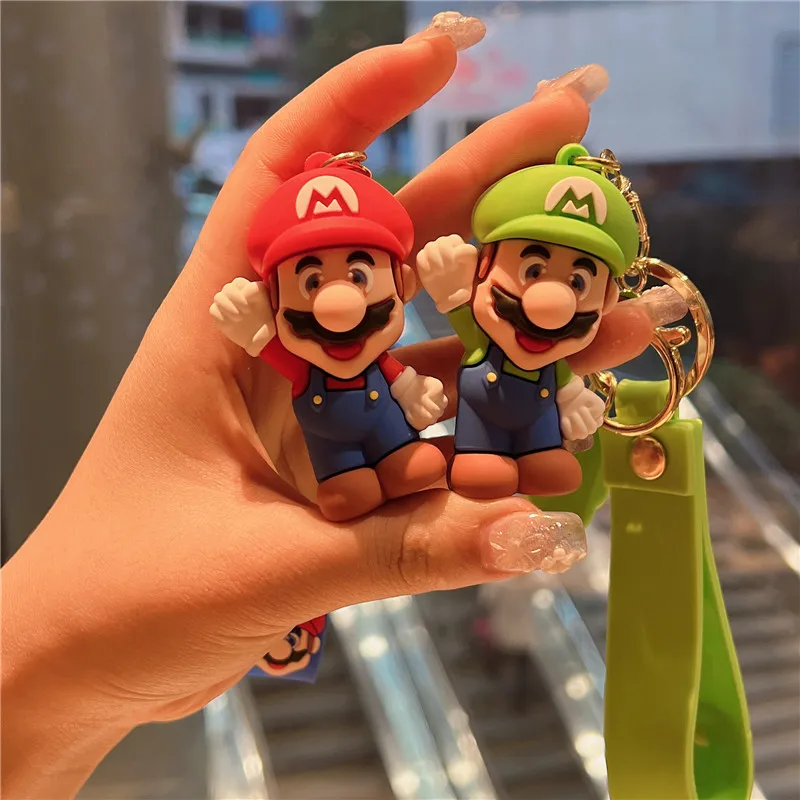 Sellena Porte-clés Super Mario Bros en caoutchouc PVC souple