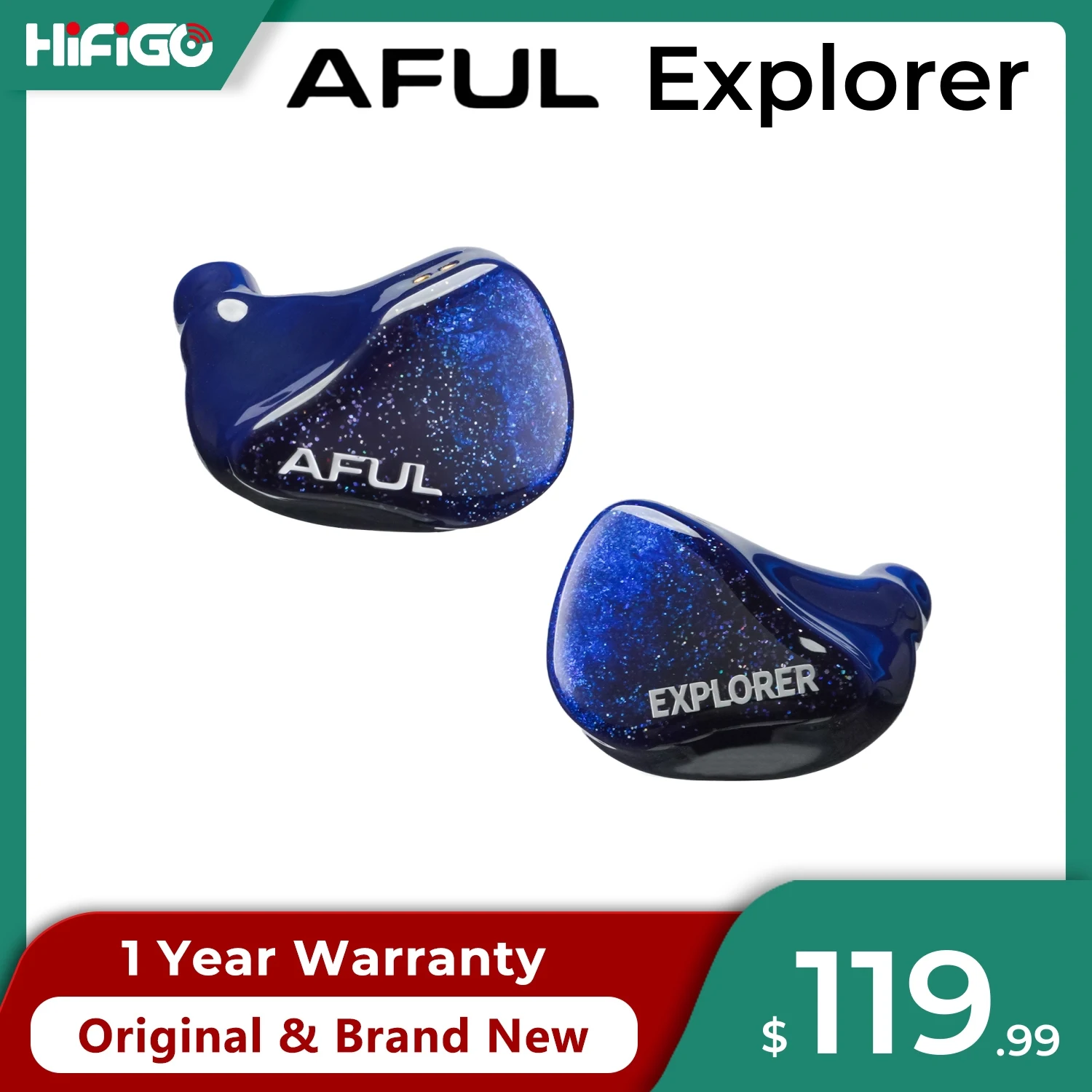 HiFiGo AFUL Explorer Wired Hybrid Earphones, 1DD+2BA Hybrid In-Ear Monitors for Deep Bass