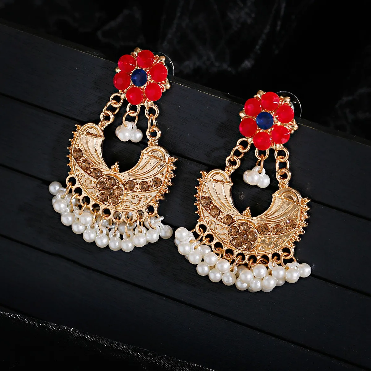 Orecchini Lunghi Etnici Argento Con Nappe E Perline - DAOMEI Per Donna, Stile Boho Vintage, Grandi E Rotondi, 7.6 Cm