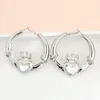Big Chunky Claddagh Hoop Earrings for Women Crown Heart Design Lovely Statement Jewelry Gift for Valentine's Day 4