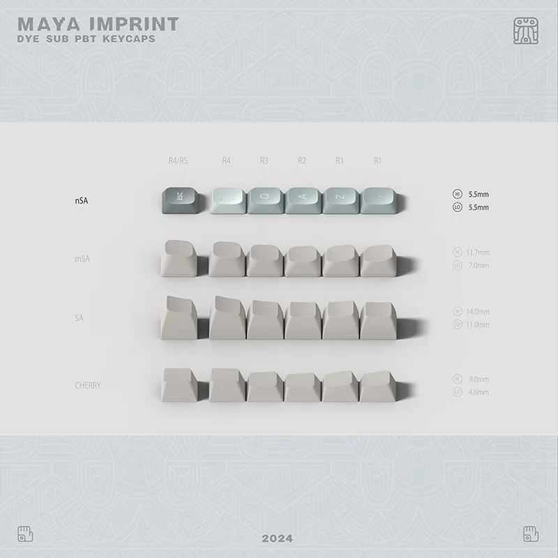 NuPhy Maya Imprint Theme keycaps nSA Profile nSA PC Keycaps
