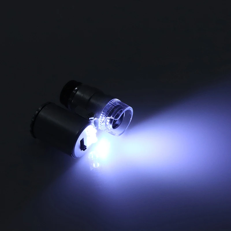 60X Illuminated Microscope Portable Handheld Jeweler Magnifier With LED Light Mini Pocket Magnifying Glass For Home And Office 2