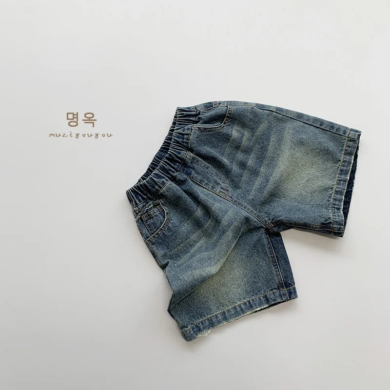 어린이 데님 반바지, 빈티지 캐주얼 중간 바지,  반바지, 여아 패션 짧은 청바지, 어린이 의류, 2025 여름 신제품