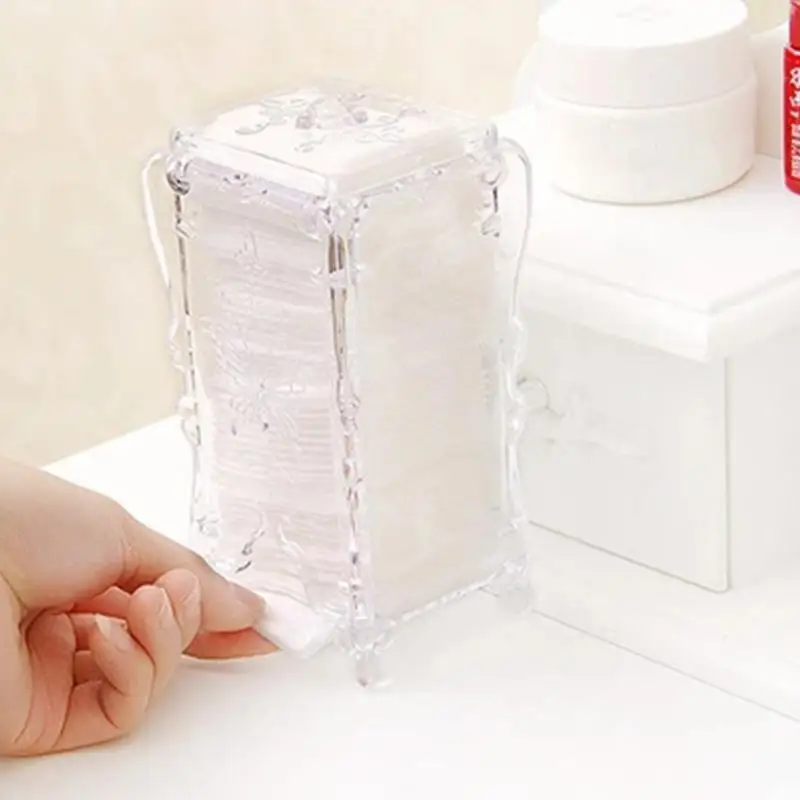 아크릴 면 패드 손톱 보관함, 나비 투명 디자인, 냅킨 컨테이너 리무버, 정리함..