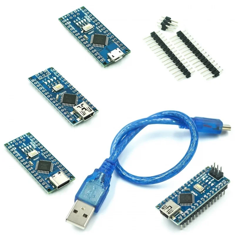 Контроллер-nano-micro-usb-ch340-для-arduino-16-МГц-красный-с-зарядным-устройством-в-комплекте-nano-v3-nano-v30