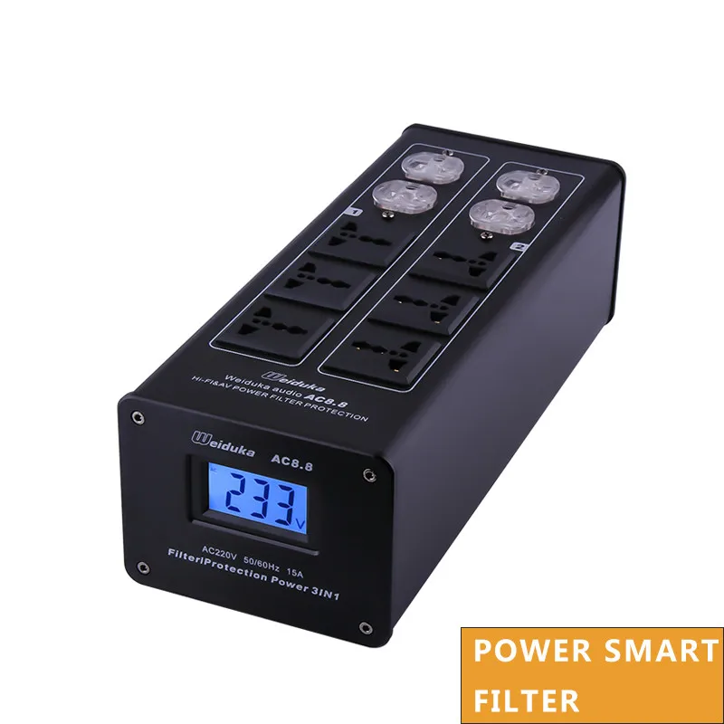 

Обновленная версия Weiduka, 3000 Вт AC8.8, звуковой фильтр, очиститель, кондиционер, защита от вспышки, розетка переменного тока, дисплей светодиодный