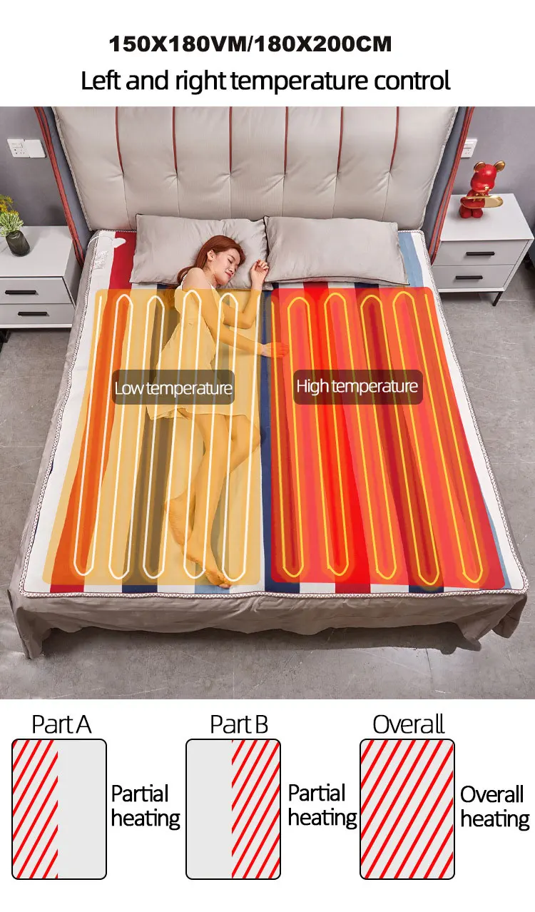 Electric Blanket 110-220V Heater Smart Control Heated Blanket Winter Electric Heating Carpet Heated Mat