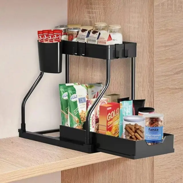 2-Tier Under Sink Sliding Cabinet Organizer 6