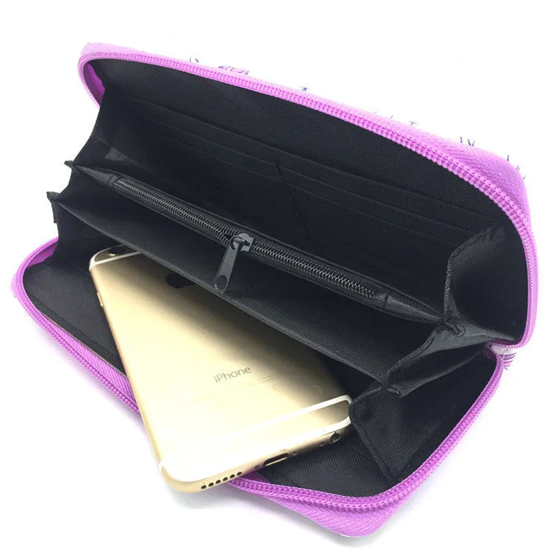 Disney Hocus Pocus Wallet Cartoon Maleficent Usura Witch Women Leather Zip Around Wallet Long Purse Credit Card Bag 6
