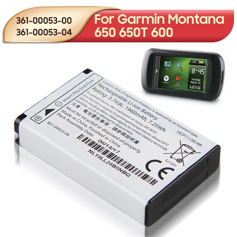 Viool Monnik Grondig Original Replacement 361-00053-00 Battery For Garmin Montana 650 650T 600  361-00053-04 VIRB GPS Handhelds Battery 2000mAh - AliExpress