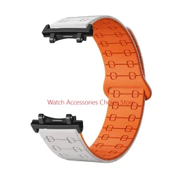 Magnetic Sports Silicone Replacement Bracelet Strap - Amazfit T - Rex 3 (Starlight Orange)