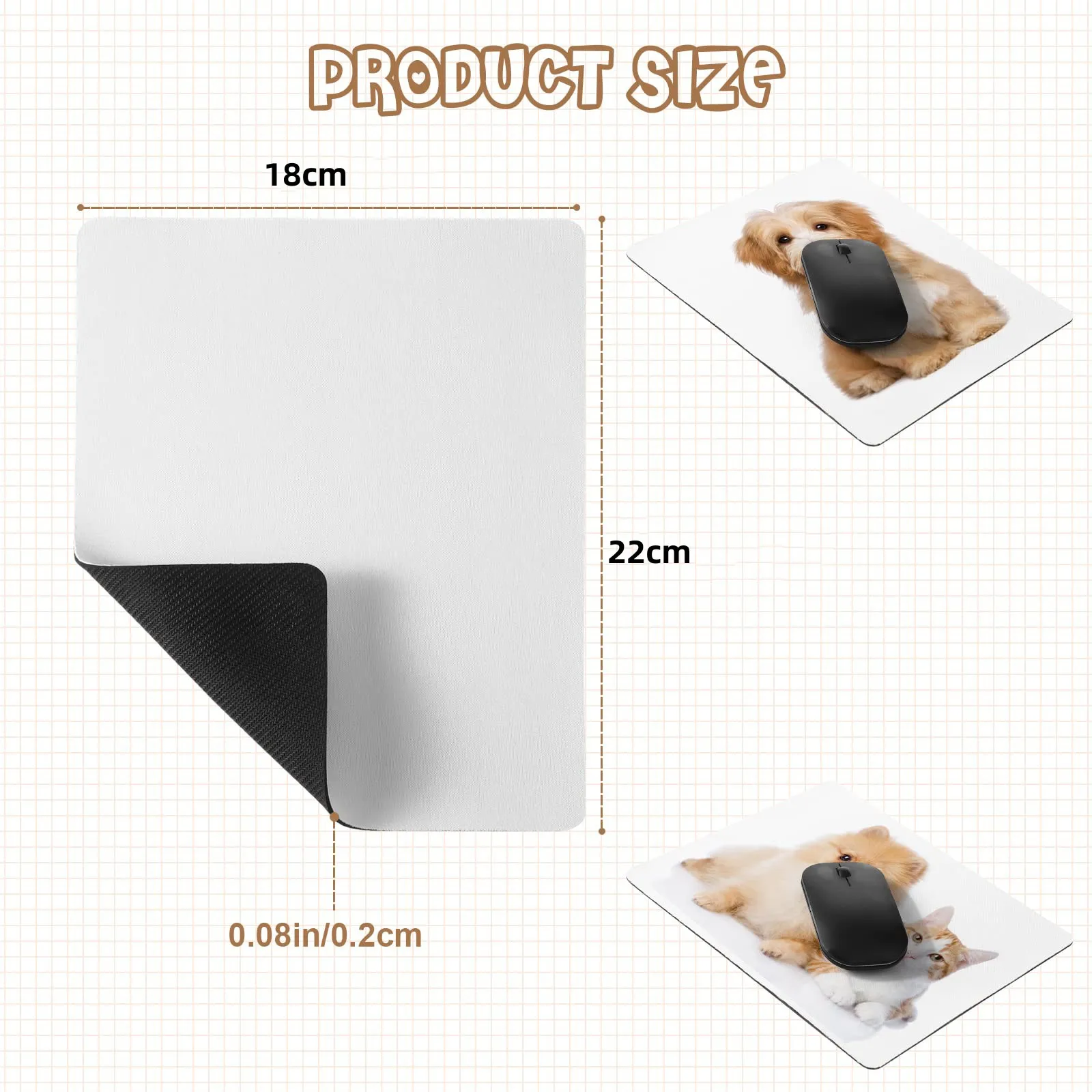 18 Pack Sublimation Mouse Pad Blanks, White Rectangular Mousepad for Heat  Transf