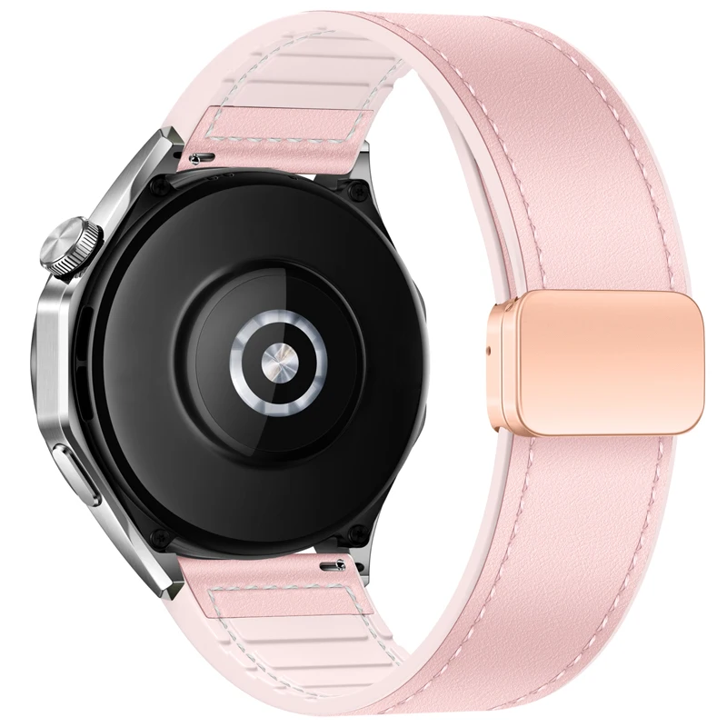 Leather and Silicone Comfort Strap - 22/20mm Adjustable Bracelet Band Accessory