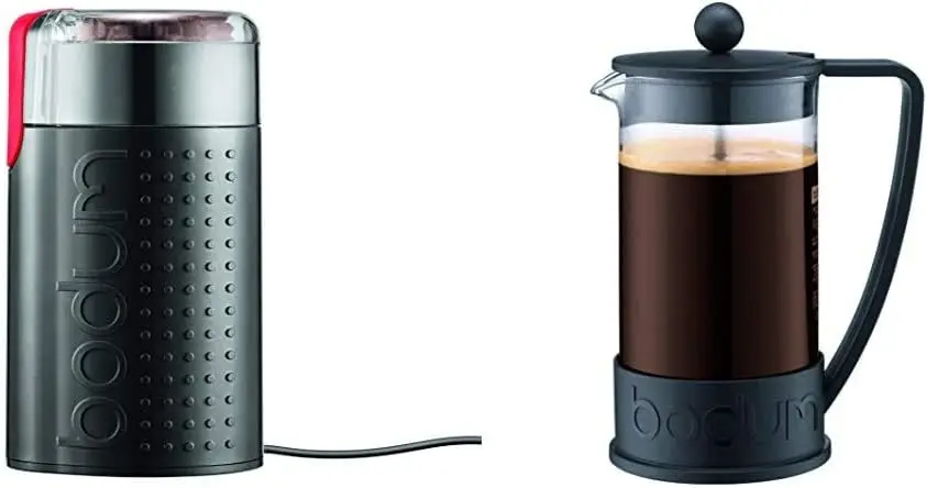 

Blade Grinder, Electric Blade Coffee Grinder, Black & Brazil French Press Coffee and Tea Maker, 34 Ounce, Black