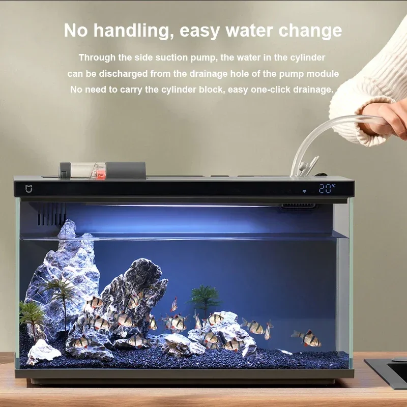 Xiaomi Mijia Smart Fish Tank Funziona con Mijia APP Alimentazione remota mobile controllata Sistema di illuminazione intelligente Acquario leggero 20L-CN - immagine 4