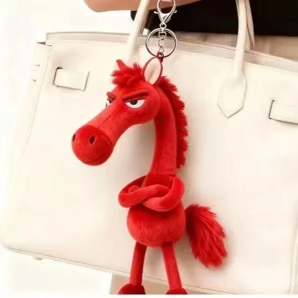 Black Horse Keychain Plush Pendant Backpack Pendant Year of The Horse Zodiac Gift for Boys Girls New Year Decoration 1pc