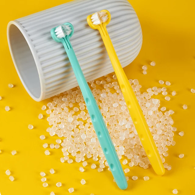1/2 piece, children's 3-sided toothbrush/high-quality soft bristles/for daily oral cleaning of children aged 6-12 years old 2
