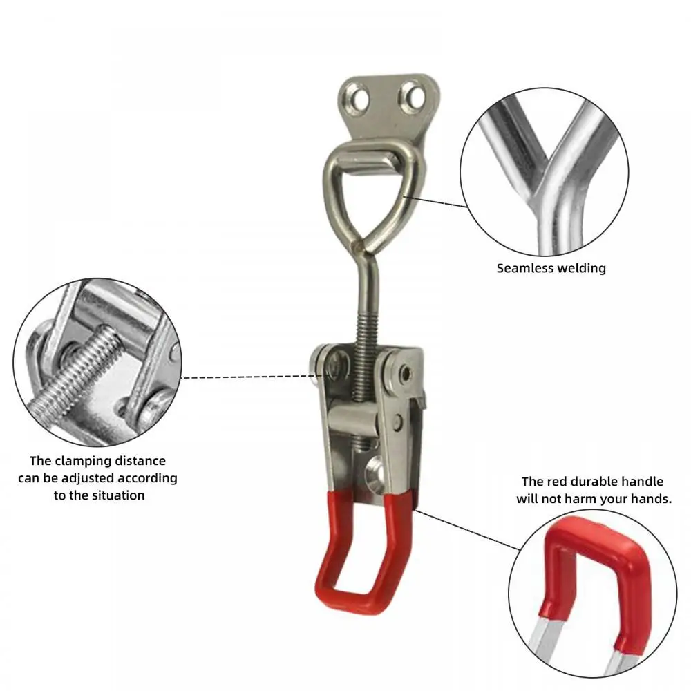 Description Picture 2 of itemLever Handle Lock Creative Adjustable Toggle Latch Catch Stainless Steel For Tool Box Sliding Door Tools And Gadgets Portable
