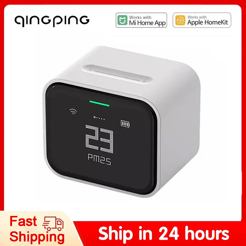 Qingping Smart Air Detector Lite CO2 PM2.5 PM10 Temperature Humidity Monitor Touch Screen Work With Mihome APP Apple HomeKit