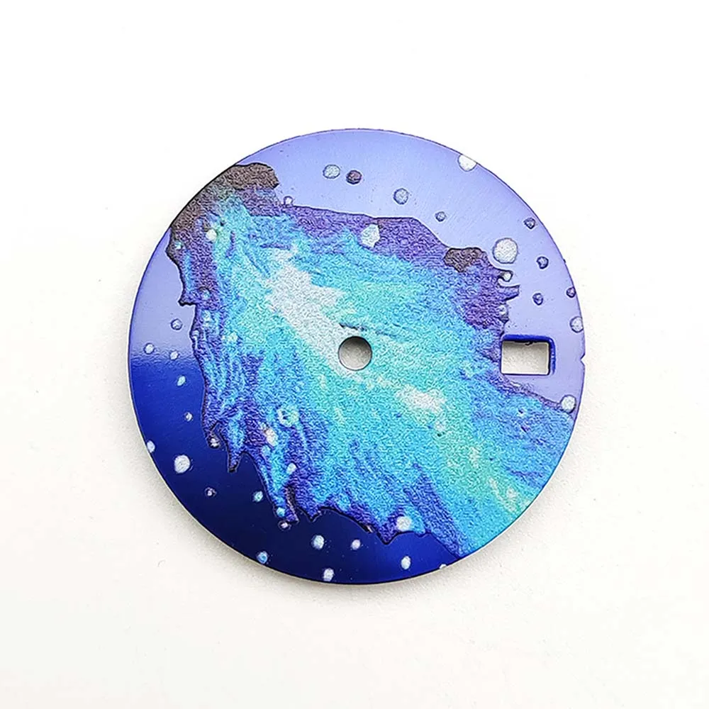 28.5mm Literal Blue/Red/Black Dials Modified Part Replacement Watch Dial for NH35 NH36 4R Movements Accessories
