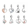 Fit Original Charm Bracelet 925 Sterling Silver Heart  Horse Mother and Baby Foal Bead For Making Women Mother's Day Berloque 1