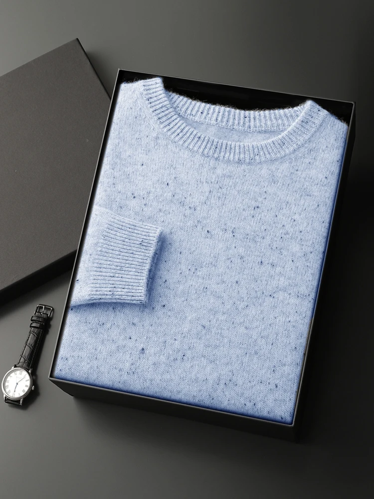 CHICUU Men's 100% Cashmere Sweater Autumn Winter Thick Pullover O-Neck Smart Casual Style Basic Soft Warm Cashmere Knitwear Tops 2