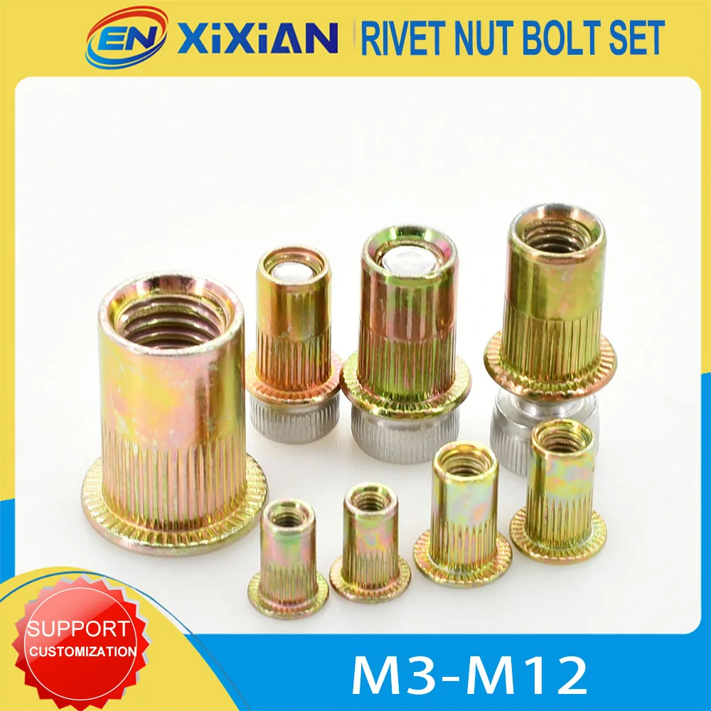 

Threaded Insert Screws M3 M4 M5 M6 M8 M10 M12 Rivet Nut Zinc Plated Carbon Steel Rivetnut Inserts Hex Socket Bolt Stainless Nuts