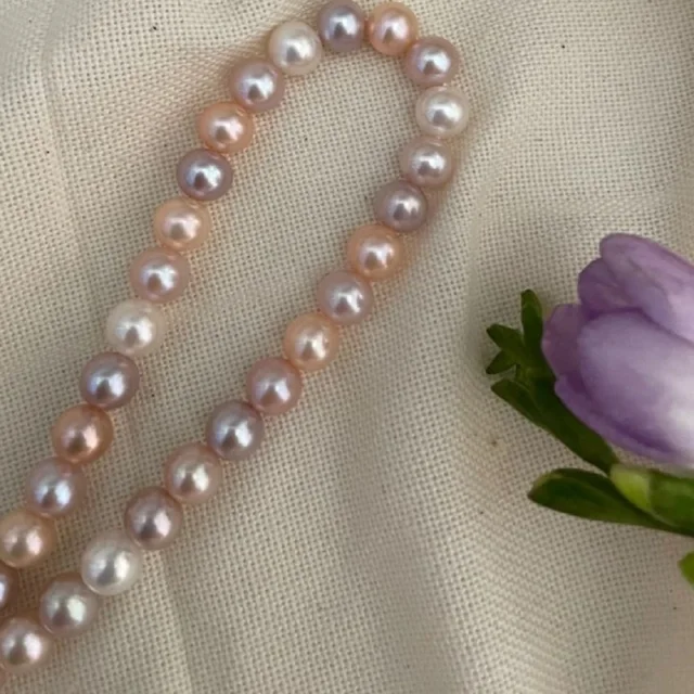 10-11 Mm Naturale Enorme Collana Di Perle Del Mare Del Sud Pink - Foto 5