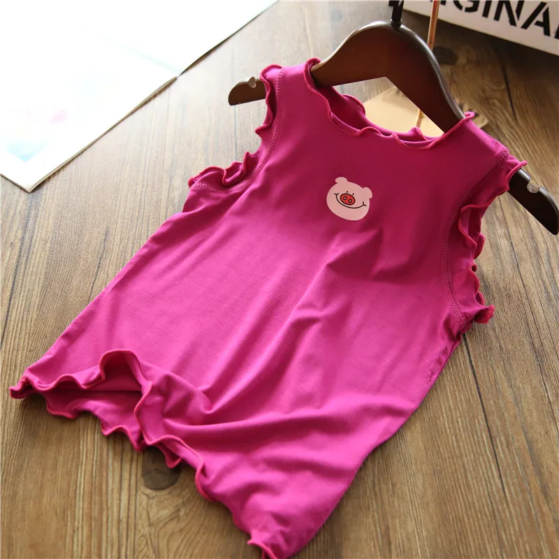 Girls Tank Tops Girls 1-7 Years Old Knitted Vest Comfortable Modal Fabric Children's Summer Cool Top Sleeveless Kids Cute Home Halter Clothes girls tank tops