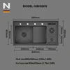 N8850XN Multifunctional Glass Rinser Stepped Stainless Steel Nano Single Bowl Kitchen Sink 2