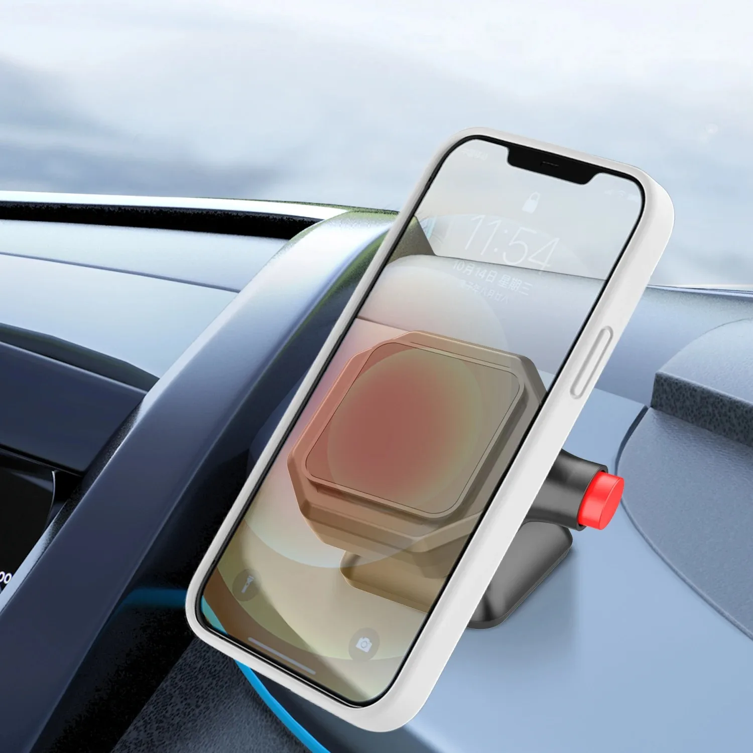 ABS PC Car Dashboard Phone Holder Mount for 3.5-6.8 Inch Smartphones
