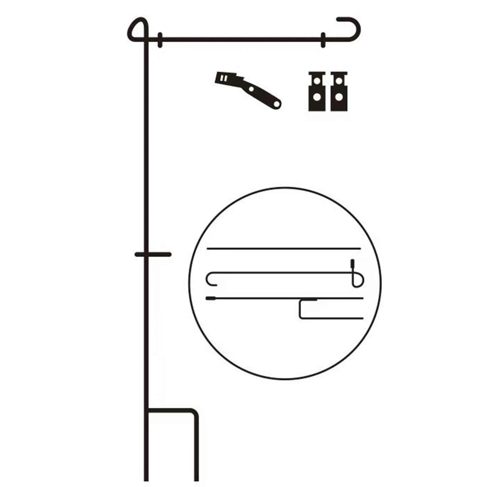 Garden Flag Stand Garden Flag Pole Holder Metal Flagpole Stable Flags Stand Black Banner Pole Stands